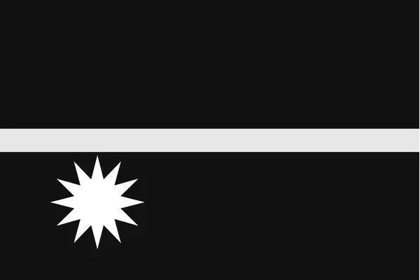 Drapeau illustré en niveaux de gris du pays de Nauru — Image vectorielle