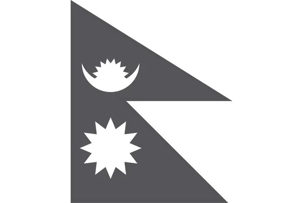 Nepal ülke bayrağı gri tonlamalı resimli — Stok Vektör