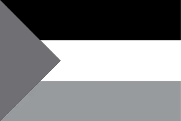 Bendera skala abu-abu yang diilustrasikan dari negara Palestina - Stok Vektor