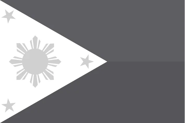 Bandera de escala de grises ilustrada del país de Filipinas — Vector de stock