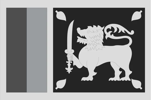 Ілюстрована градації сірого прапор країни Шрі-Ланка — стоковий вектор
