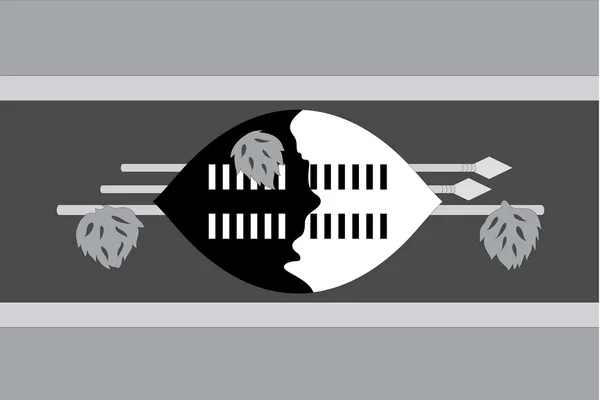 Bandeira ilustrada em tons de cinza do país da Suazilândia —  Vetores de Stock