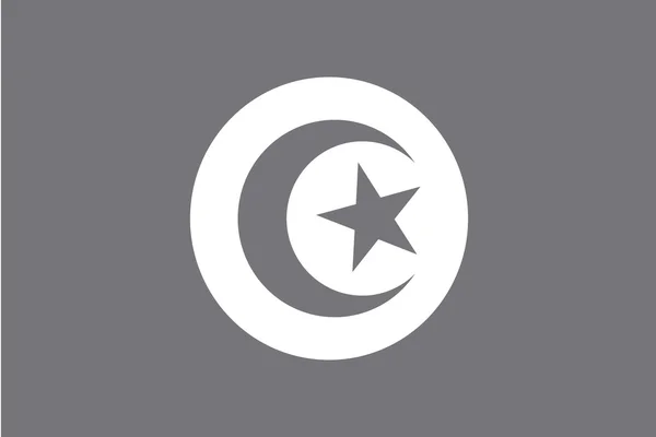 Drapeau illustré en niveaux de gris du pays de Tunisie — Image vectorielle