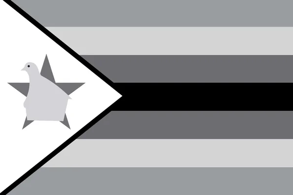 Bandera de escala de grises ilustrada del país de Zimbabue — Vector de stock