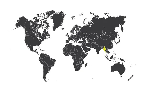 Mapa del mundo con un país seleccionado de Myanmar —  Fotos de Stock