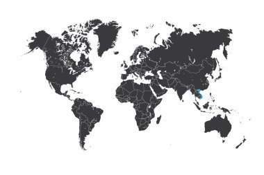 Seçilen ülke Vietnam ile Dünya Haritası
