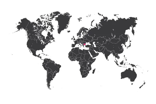 Mapa del mundo con un país seleccionado de Bulgaria —  Fotos de Stock
