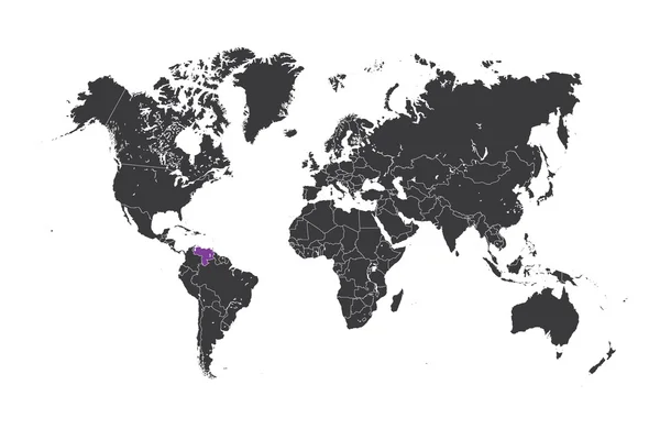 Mapa świata z wybranego kraju, Wenezuela — Zdjęcie stockowe