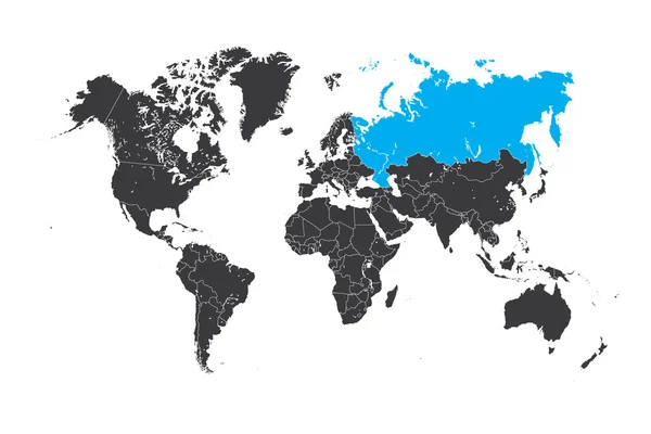 Map of the world with a selected country of Russia — Stock Photo, Image