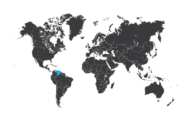 Mapa světa s vybrané země Venezuela — Stock fotografie