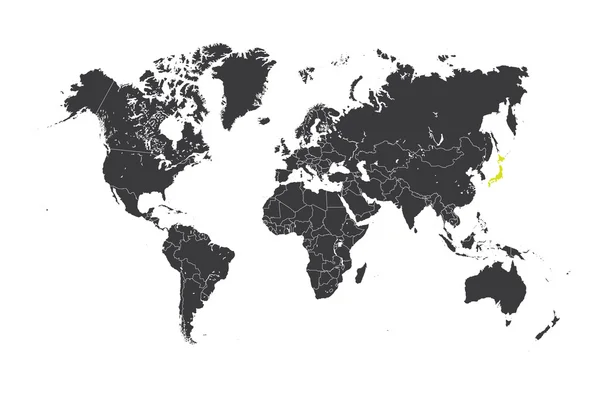 Mapa del mundo con un país seleccionado de Japón — Foto de Stock
