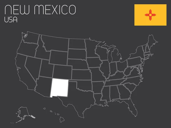 Mapa de los Estados Unidos de América con 1 estado seleccionado  - — Foto de Stock