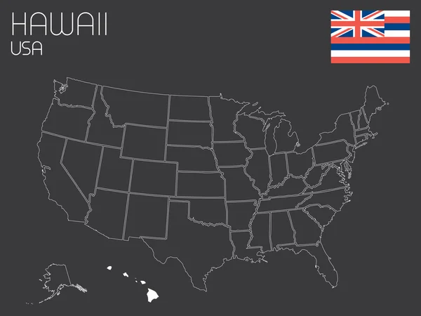 Mapa Spojených států amerických se zvoleni 1 státem - — Stock fotografie