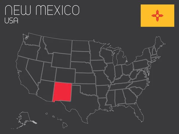 Mapa de los Estados Unidos de América con 1 estado seleccionado  - — Foto de Stock