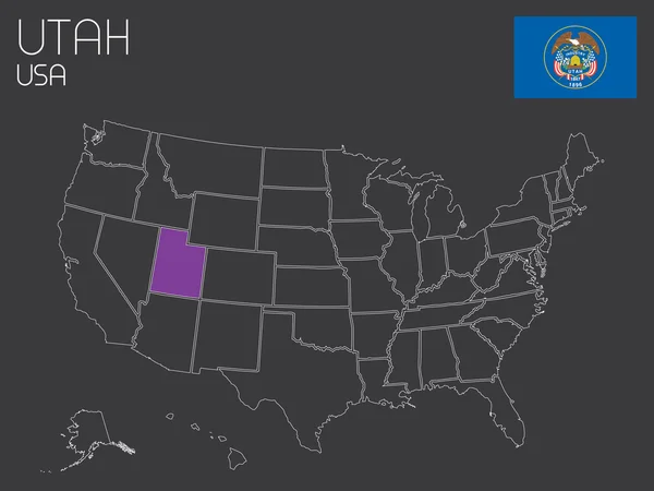 Mapa Stany Zjednoczone z jednego stanu wybranych — Zdjęcie stockowe