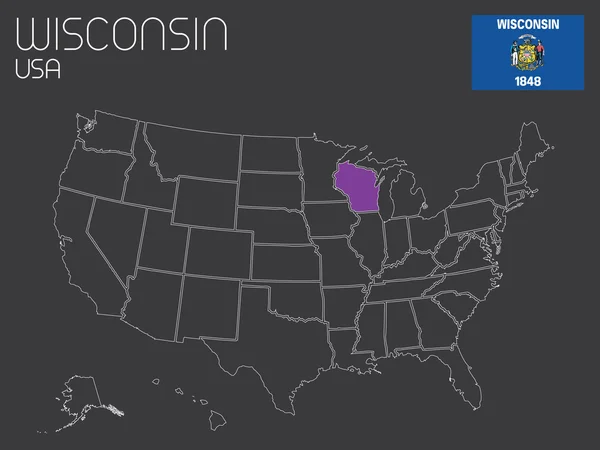 Mapa Stany Zjednoczone z jednego stanu wybranych — Zdjęcie stockowe