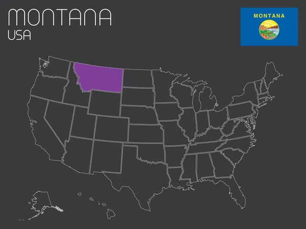 Mapa Spojené státy americké s jedním státem vybrána — Stock fotografie