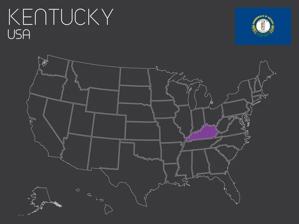 Mapa dos Estados Unidos da América com um estado selecionado — Fotografia de Stock