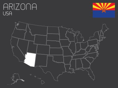 ABD ile bir devlet Arizona seçili - Haritası