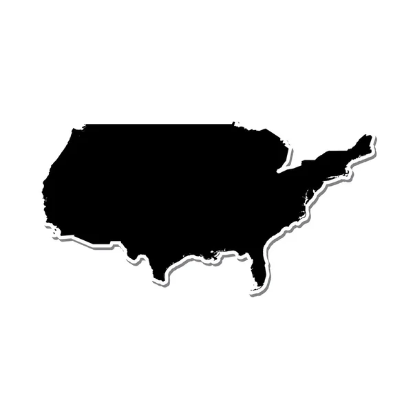 Forme du pays des États-Unis d'Amérique — Image vectorielle