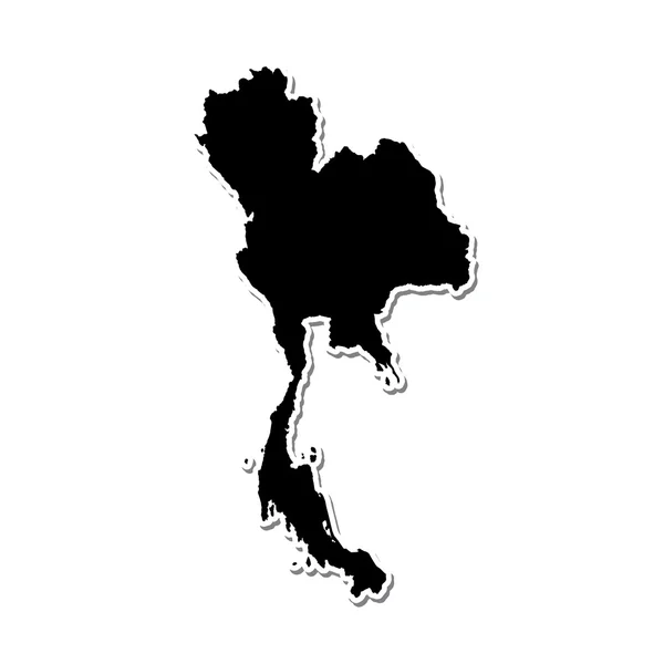 Bentuknya Negara Thailand. - Stok Vektor