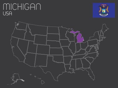 ABD ile bir devlet Michigan seçili - Haritası