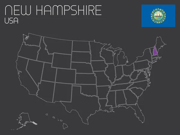 张同一个选择-状态新汉普郡美国地图 — 图库矢量图片