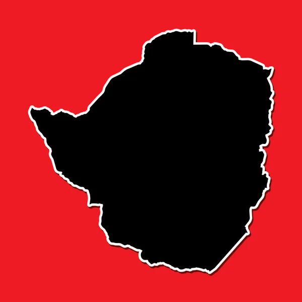 Forme du pays du Zimbabwe — Image vectorielle