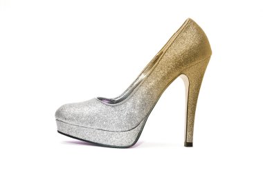 Bayan parlak yüksek topuk