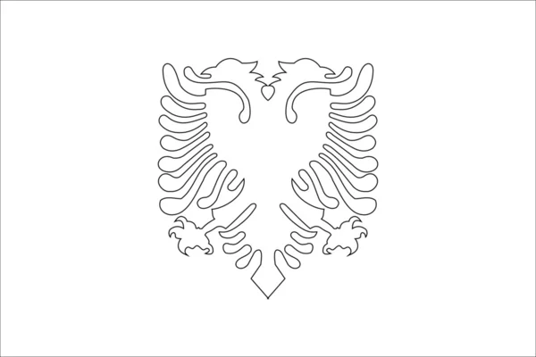 Skeleton vlag illustratie van het land van Albanië — Stockvector