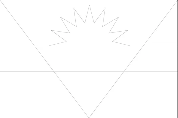 Kostra ilustrace vlajka země Antigua a Barbu — Stockový vektor