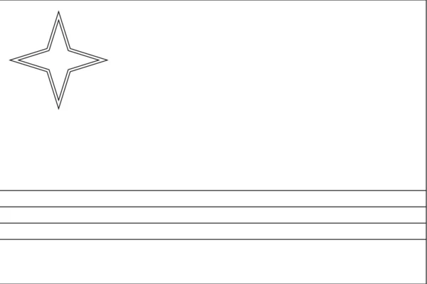 国家的阿鲁巴的骨架国旗插图。 — 图库矢量图片