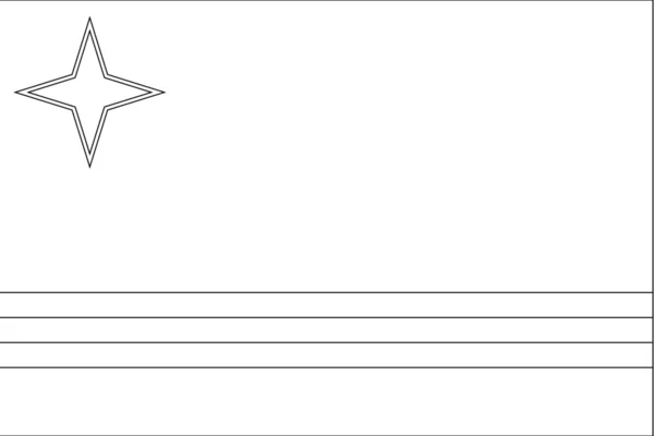 Scheletro Bandiera Illustrazione del paese di Aruba — Vettoriale Stock
