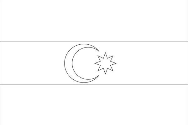 Σκελετός απεικόνιση της σημαίας της χώρας του Αζερμπαϊτζάν — Διανυσματικό Αρχείο