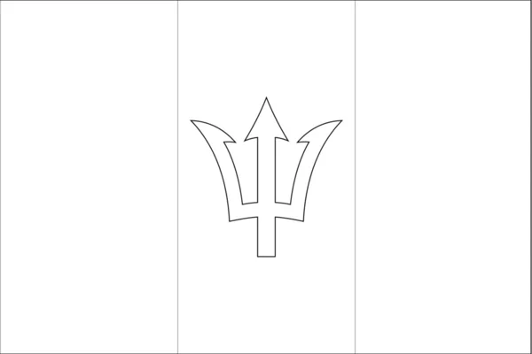 Scheletro Bandiera Illustrazione del paese di Barbados — Vettoriale Stock