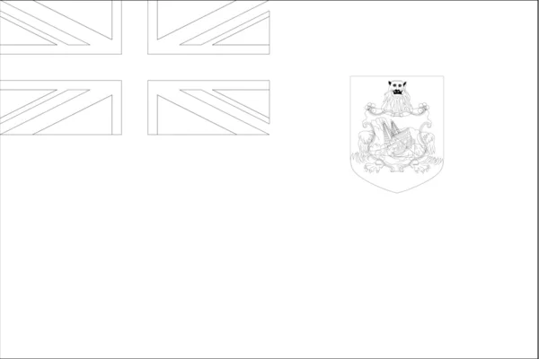 バミューダ島の国のスケルトンの旗イラスト — ストックベクタ