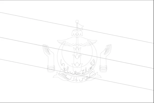 Skeleton  Flag Illustration of the country of  Brunei — Stock Vector