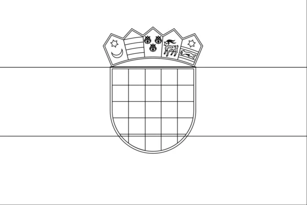 Bandeira de esqueleto Ilustração do país da Croácia — Vetor de Stock