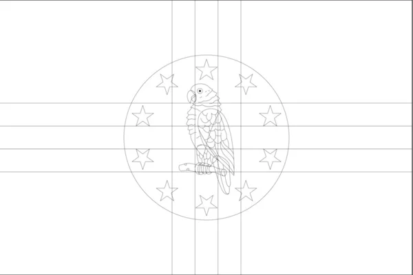 Bandeira de esqueleto Ilustração do país de Dominica —  Vetores de Stock