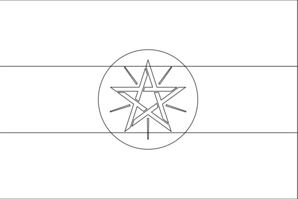 Skeleton vlag illustratie van het land van Ethiopië — Stockvector