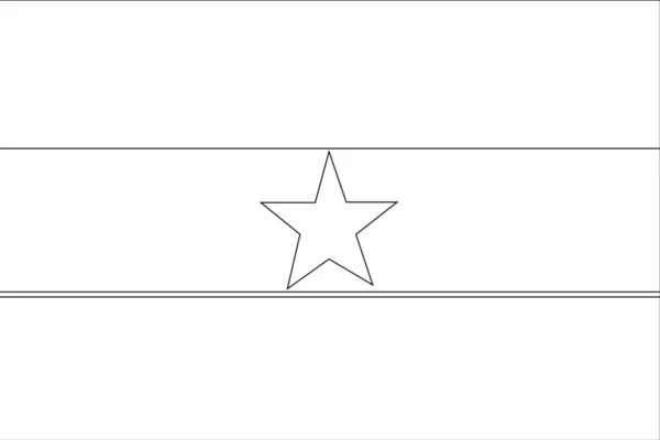 Scheletro Bandiera Illustrazione del paese del Ghana — Vettoriale Stock