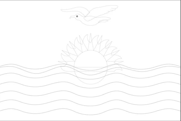 Skeleton  Flag Illustration of the country of  Kiribati — Stock Vector