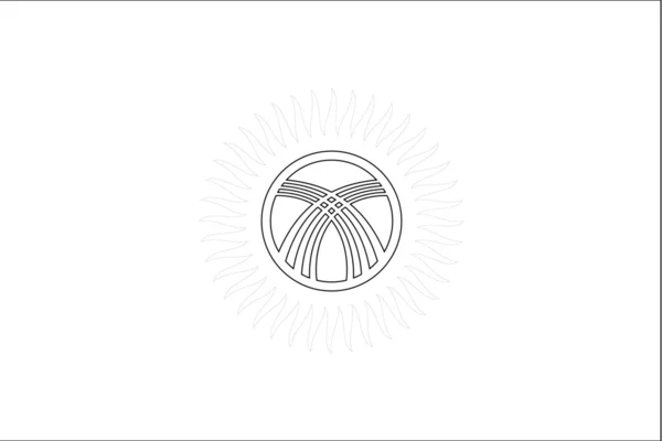 Kyrghyzstan ülkenin iskelet bayrağı çizimi — Stok Vektör
