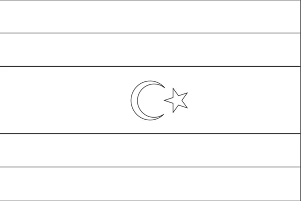 リビア-46 の国のスケルトンの旗イラスト — ストックベクタ