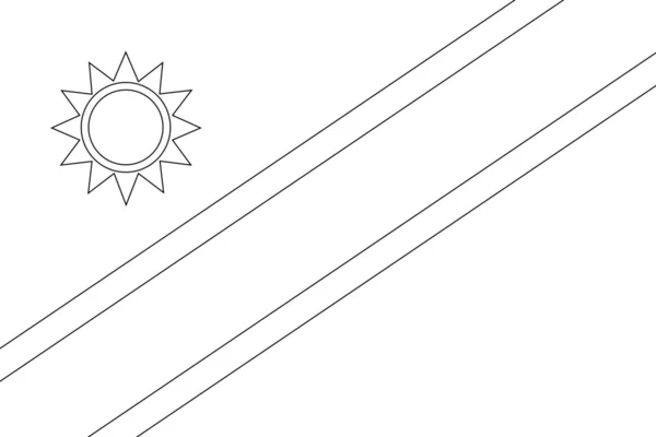 Kostra ilustrace vlajky v zemi Namibie — Stockový vektor