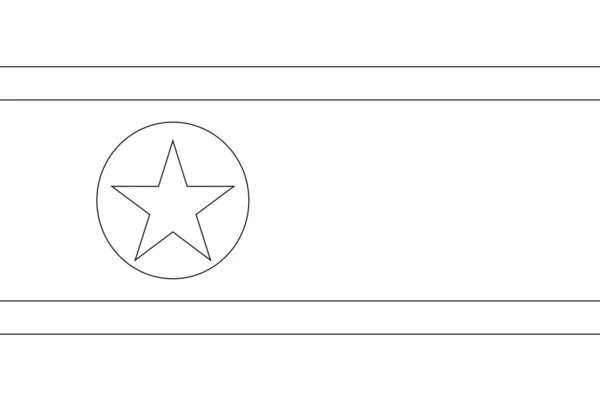 Bandera del esqueleto Ilustración del país de Corea del Norte — Vector de stock