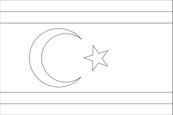 Σκελετός απεικόνιση της σημαίας της χώρας της Βόρειας Κύπρου — Διανυσματικό Αρχείο