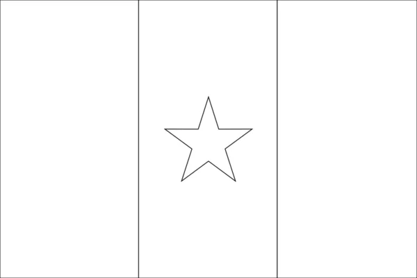 Scheletro Bandiera Illustrazione del paese del Senegal — Vettoriale Stock