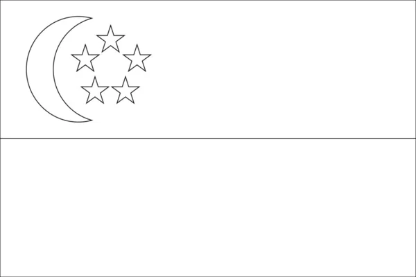 Skeleton vlag illustratie van het land van Singapore — Stockvector