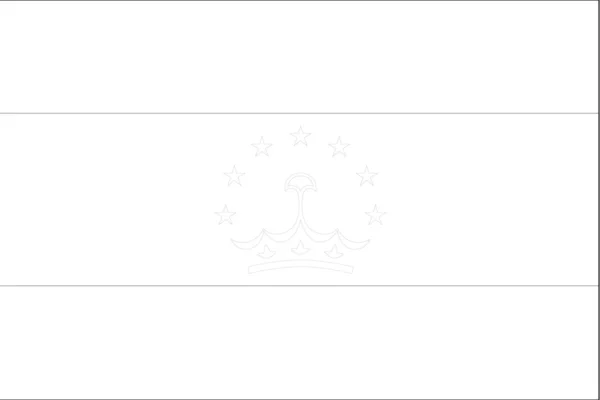 Skeleton  Flag Illustration of the country of  Tajikistan — Stock Vector